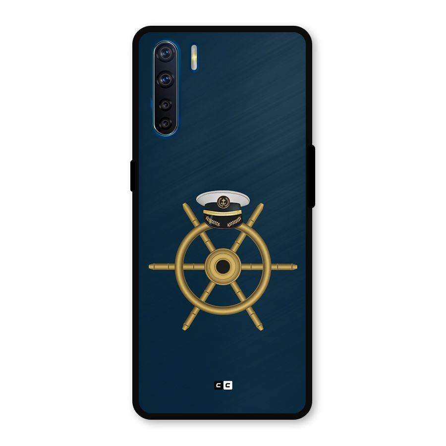 Ship Wheel And Cap Metal Back Case for Oppo F15