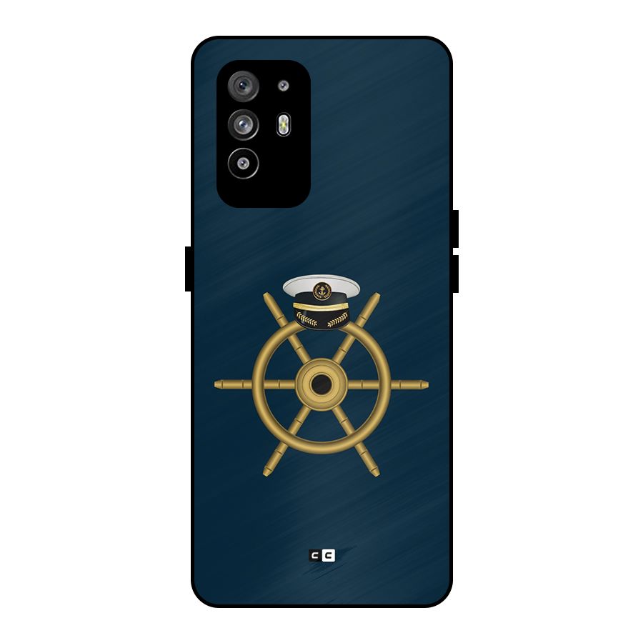 Ship Wheel And Cap Metal Back Case for Oppo F19 Pro Plus 5G