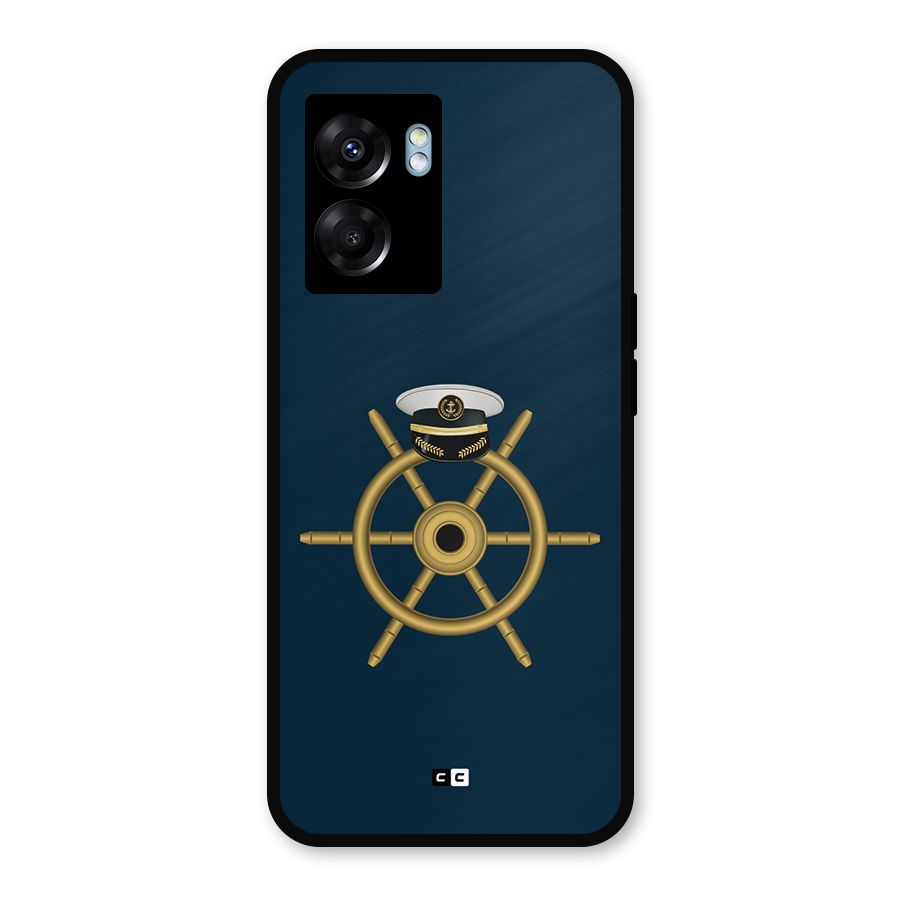 Ship Wheel And Cap Metal Back Case for Oppo K10 (5G)