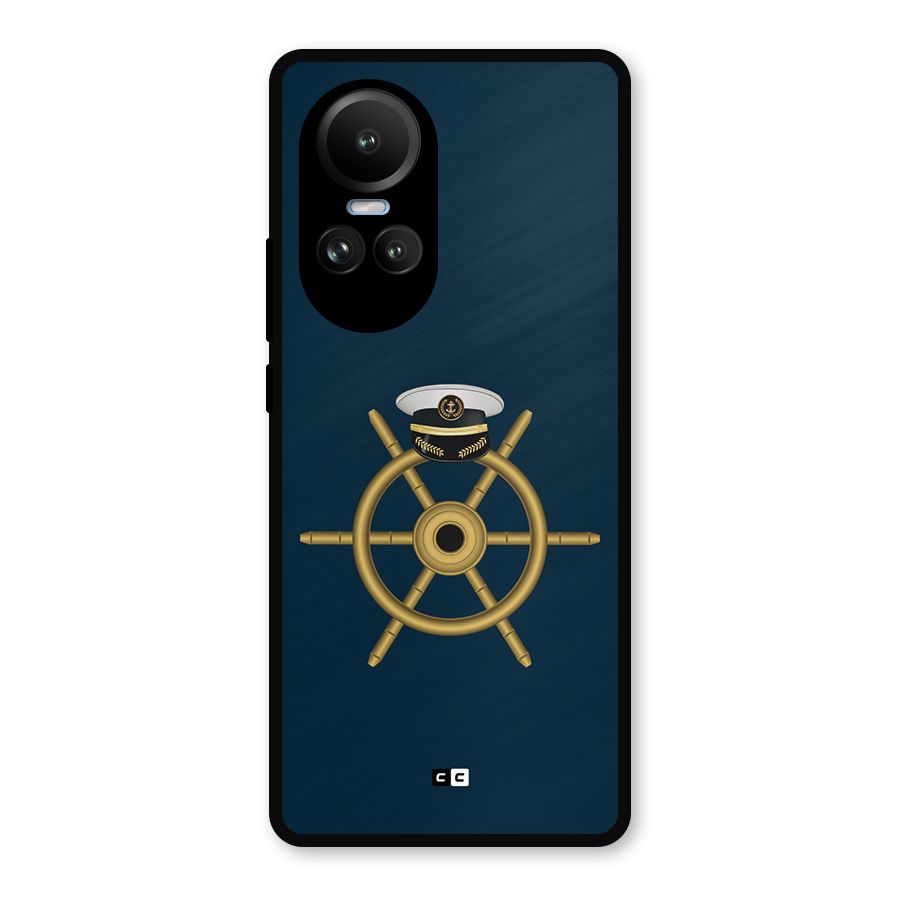 Ship Wheel And Cap Metal Back Case for Oppo Reno10