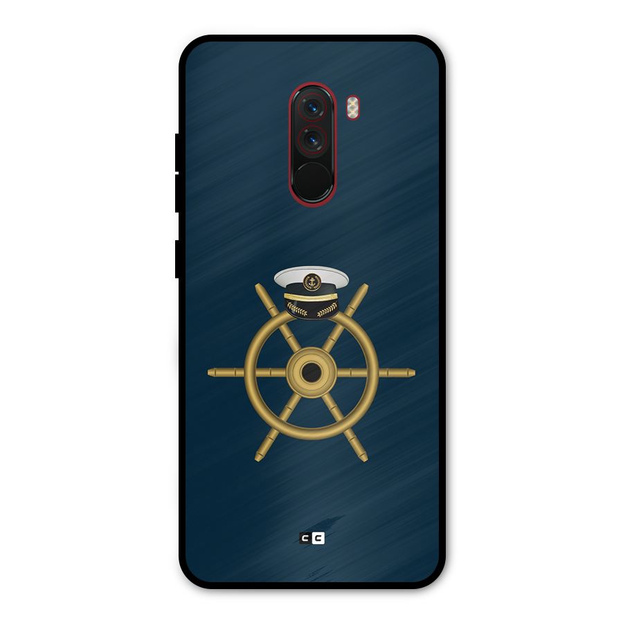 Ship Wheel And Cap Metal Back Case for Poco F1