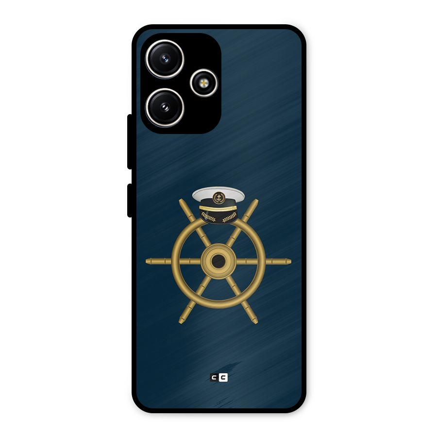 Ship Wheel And Cap Metal Back Case for Poco M6 Pro