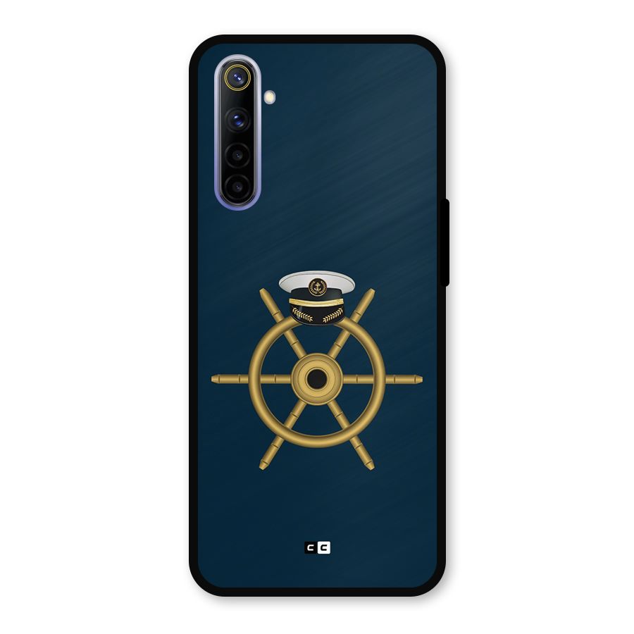 Ship Wheel And Cap Metal Back Case for Realme 6