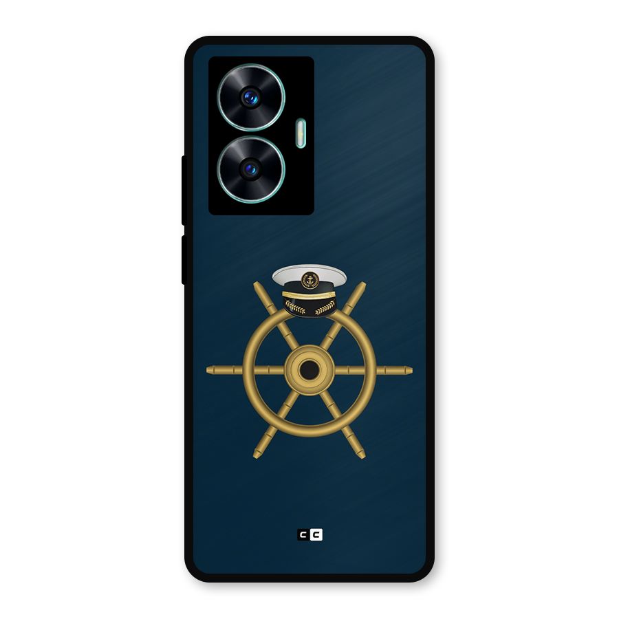 Ship Wheel And Cap Metal Back Case for Realme Narzo N55