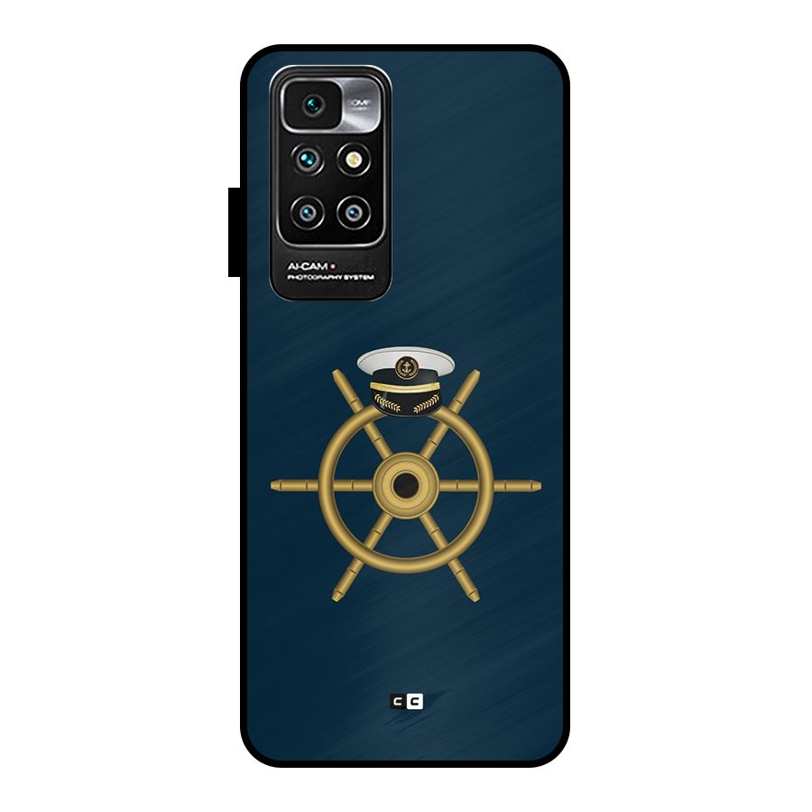 Ship Wheel And Cap Metal Back Case for Redmi 10 Prime