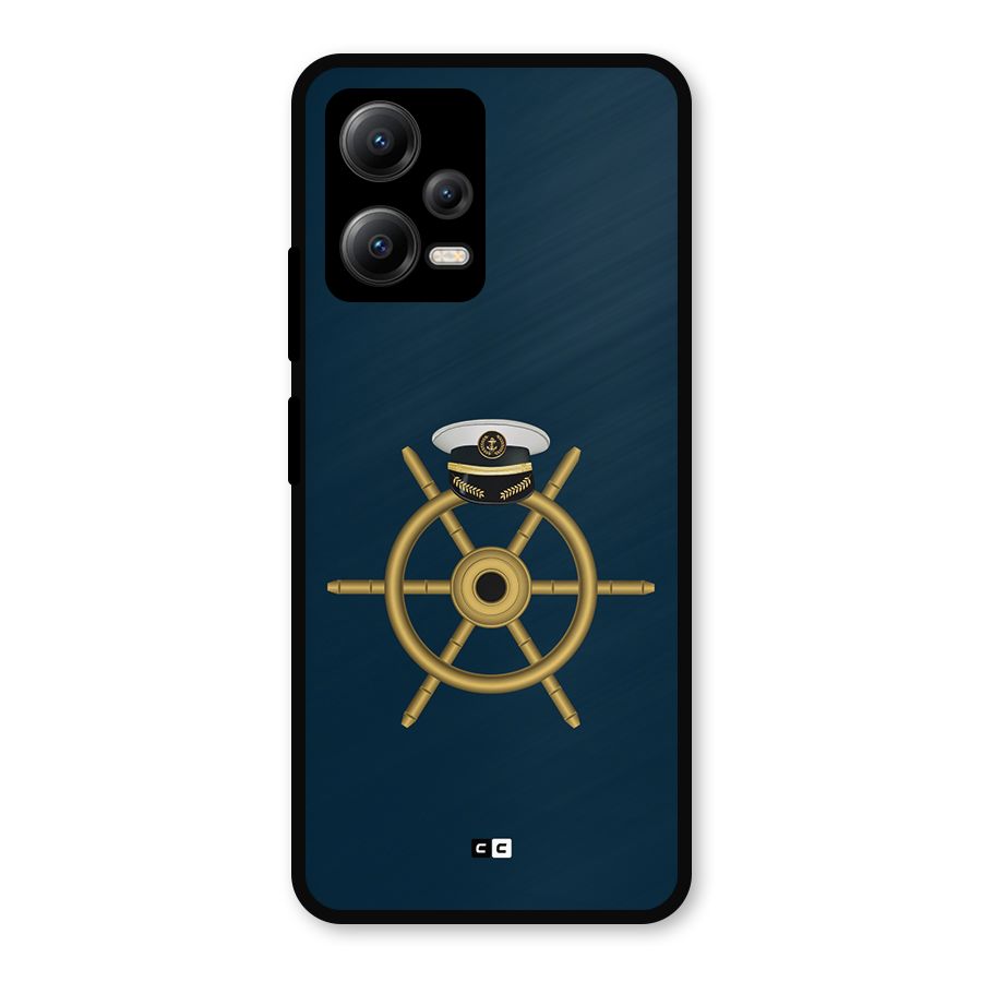Ship Wheel And Cap Metal Back Case for Redmi Note 12 5G