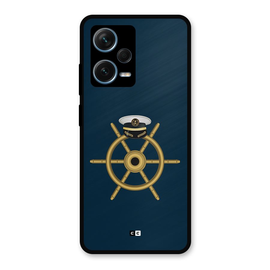 Ship Wheel And Cap Metal Back Case for Redmi Note 12 Pro Plus 5G