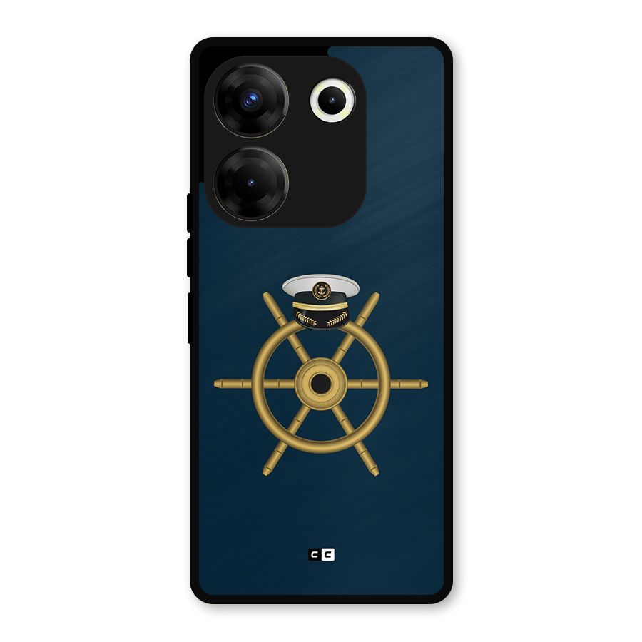 Ship Wheel And Cap Metal Back Case for Tecno Camon 20 Pro