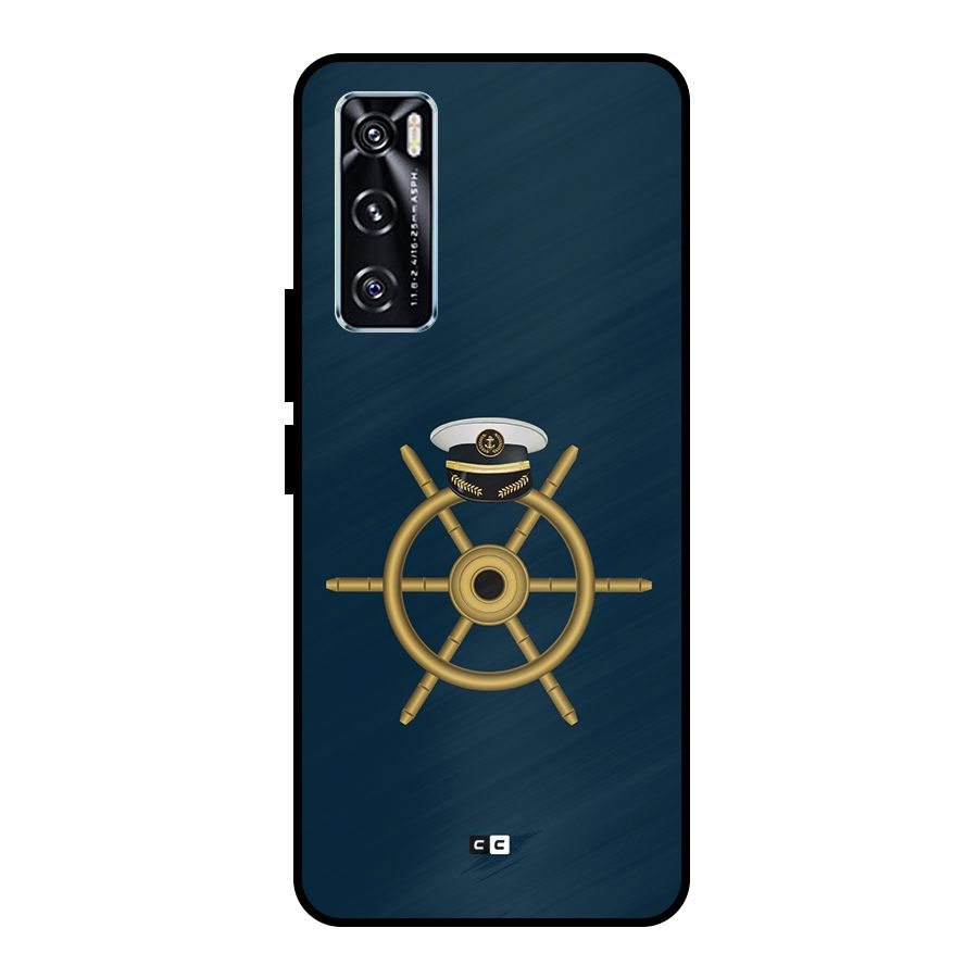 Ship Wheel And Cap Metal Back Case for Vivo V20 SE