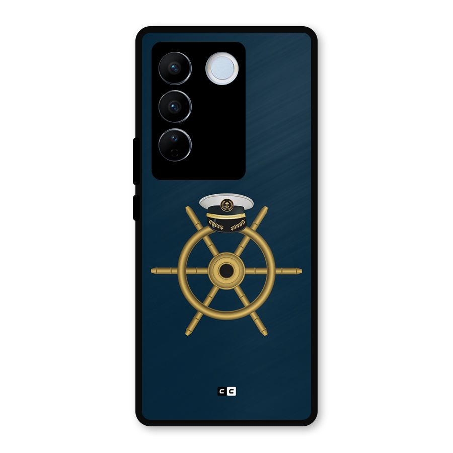 Ship Wheel And Cap Metal Back Case for Vivo V27