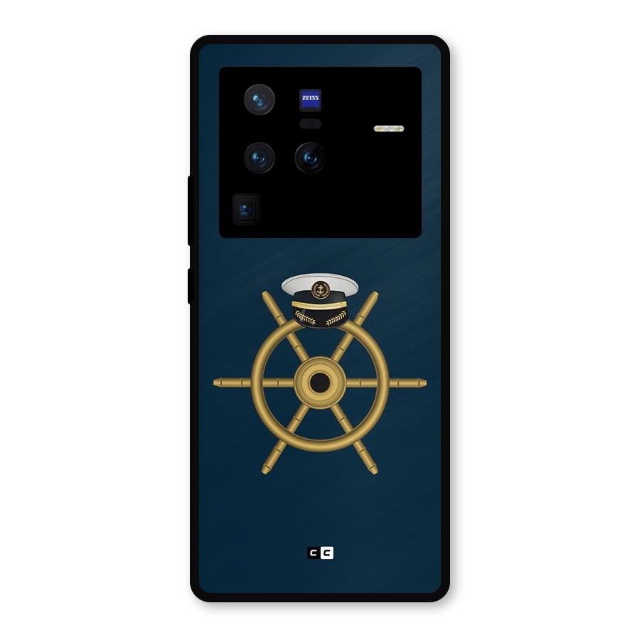 Ship Wheel And Cap Metal Back Case for Vivo X80 Pro