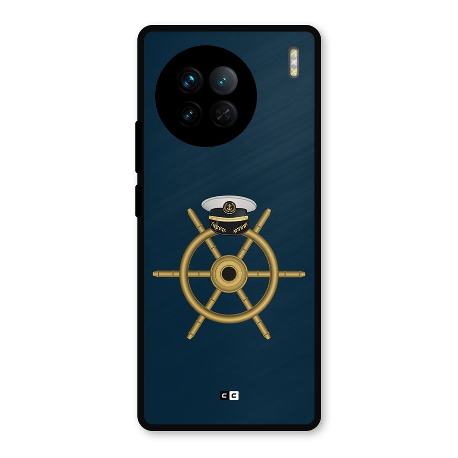 Ship Wheel And Cap Metal Back Case for Vivo X90