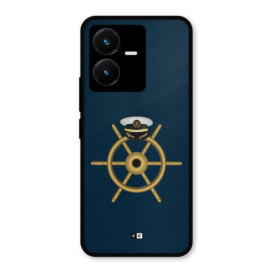 Ship Wheel And Cap Metal Back Case for Vivo Y22