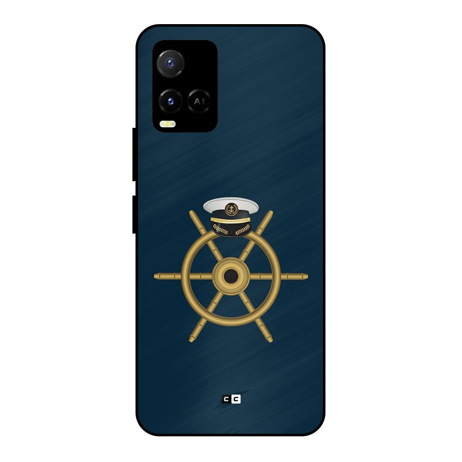 Ship Wheel And Cap Metal Back Case for Vivo Y33s