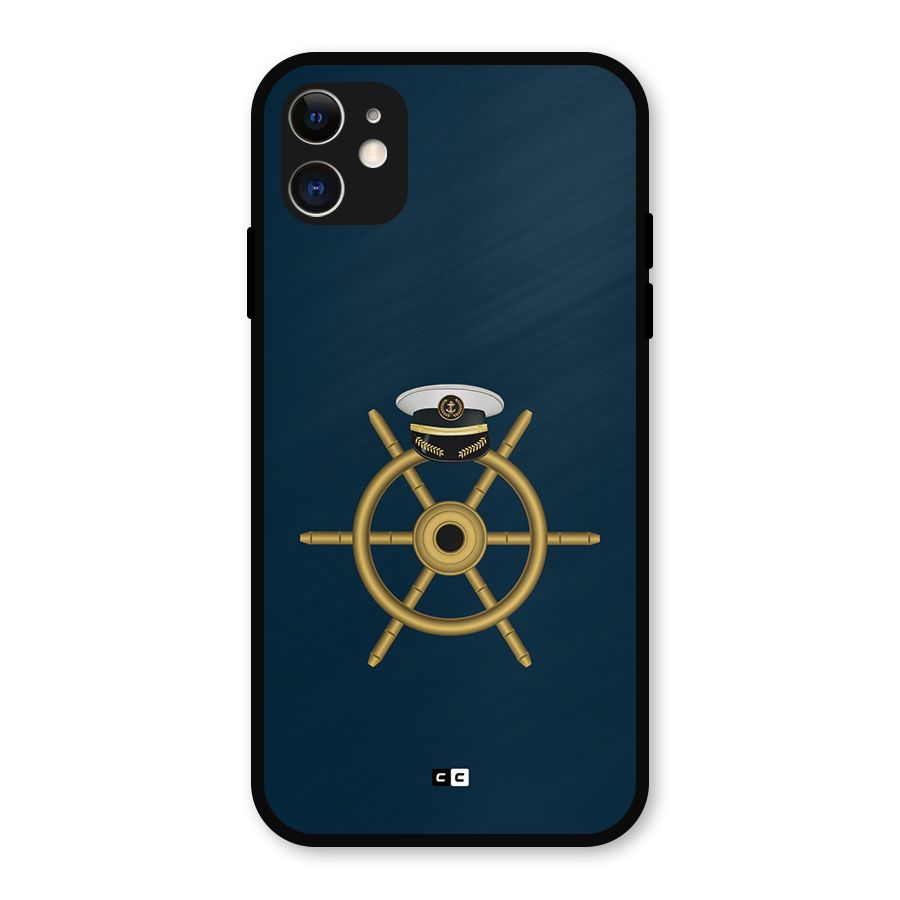 Ship Wheel And Cap Metal Back Case for iPhone 11