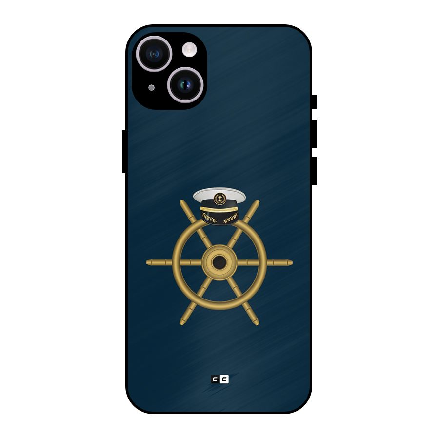 Ship Wheel And Cap Metal Back Case for iPhone 14 Plus