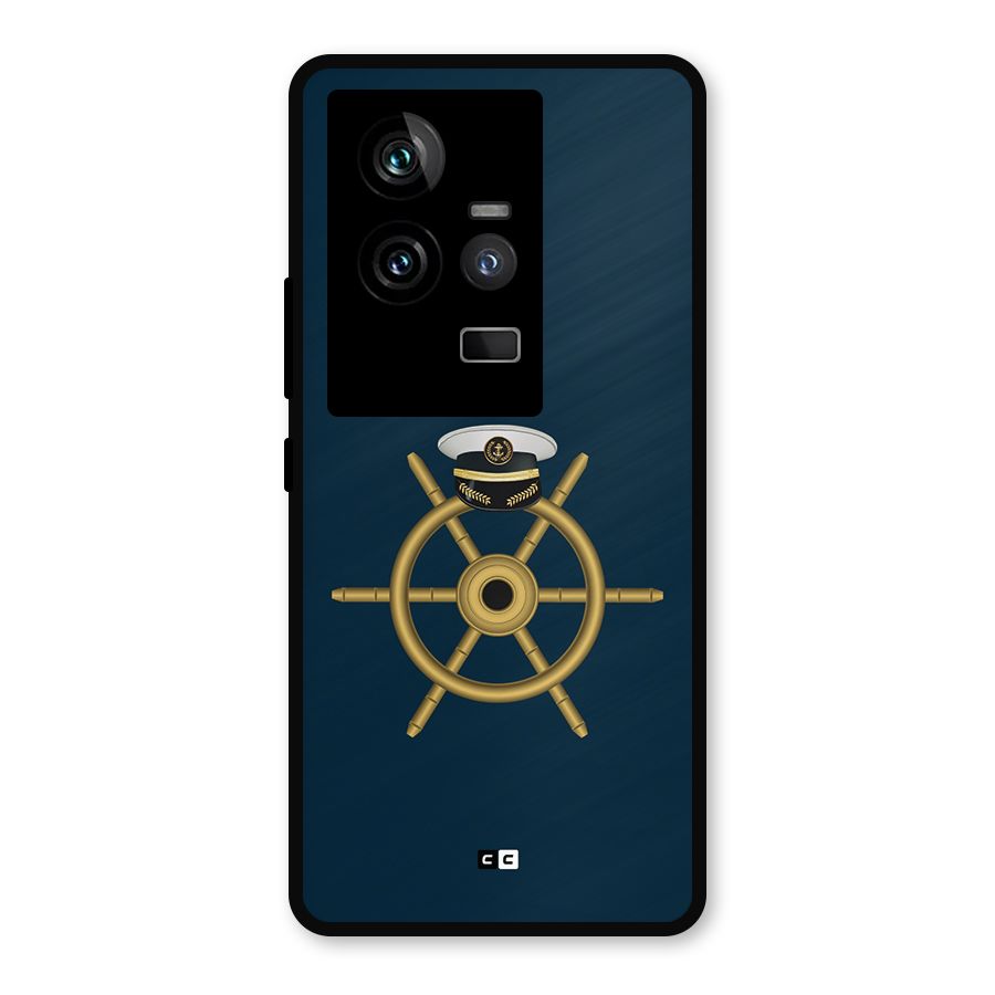 Ship Wheel And Cap Metal Back Case for iQOO 11 5G