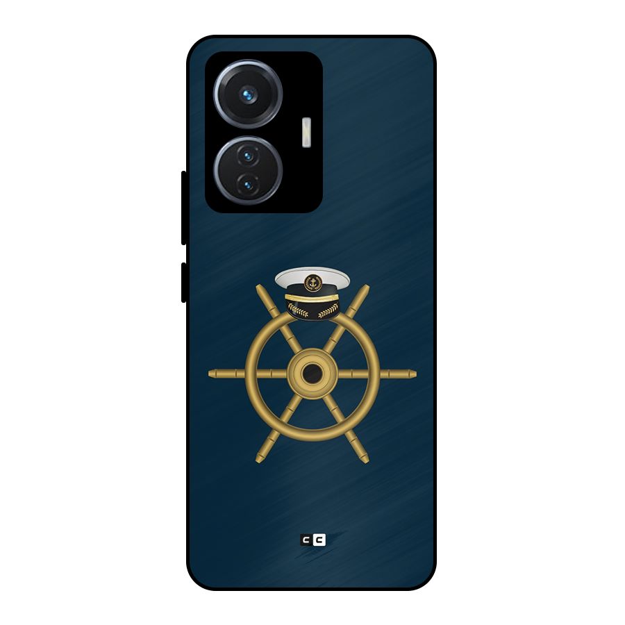 Ship Wheel And Cap Metal Back Case for iQOO Z6 44W