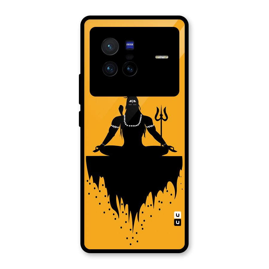 Shiva Meditation Glass Back Case for Vivo X80