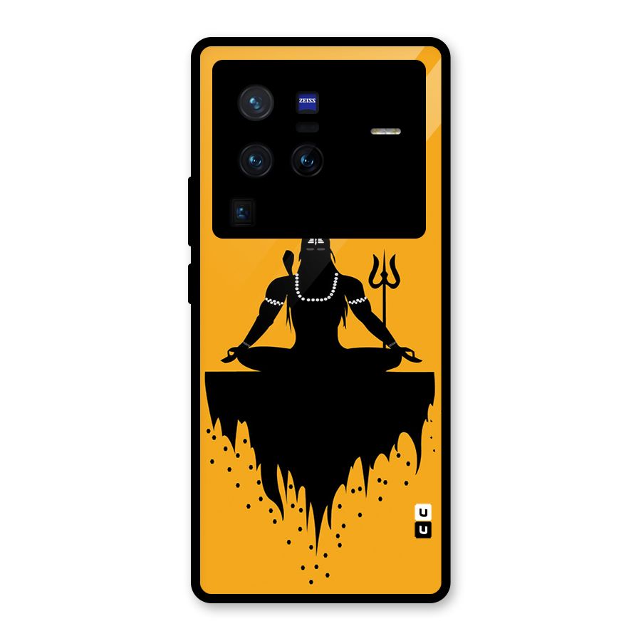 Shiva Meditation Glass Back Case for Vivo X80 Pro