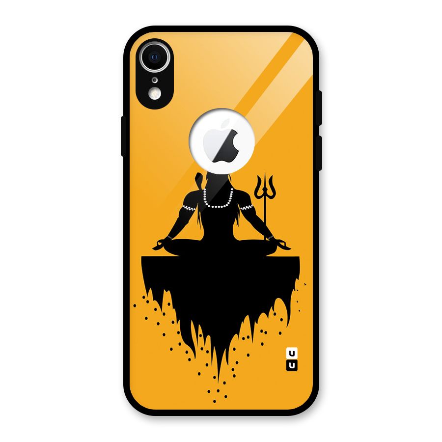 Shiva Meditation Glass Back Case for iPhone XR Logo Cut