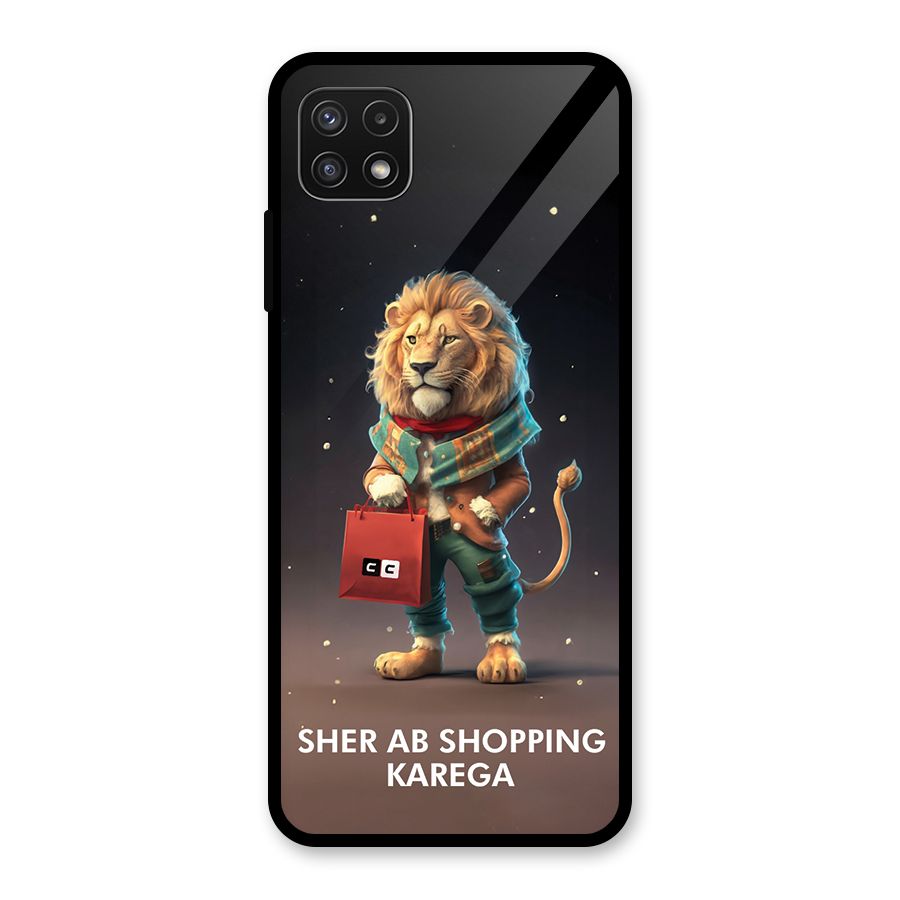 Shopping Sher Glass Back Case for Galaxy A22 5G
