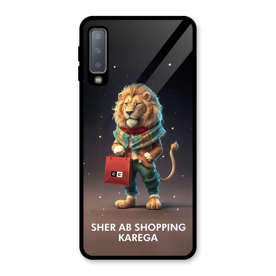 Shopping Sher Glass Back Case for Galaxy A7 (2018)