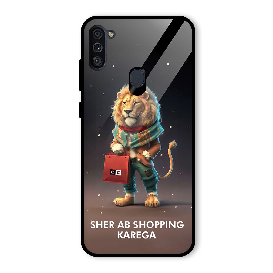 Shopping Sher Glass Back Case for Galaxy M11