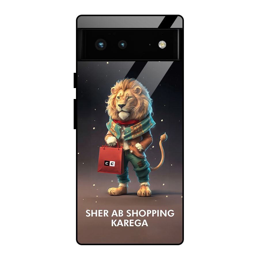 Shopping Sher Glass Back Case for Google Pixel 6