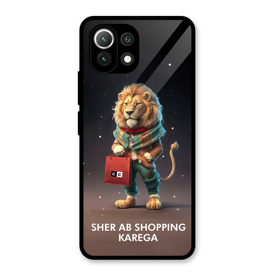 Shopping Sher Glass Back Case for Mi 11 Lite