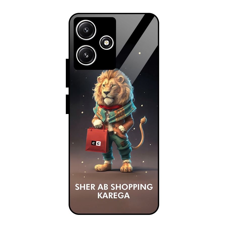 Shopping Sher Glass Back Case for Poco M6 Pro