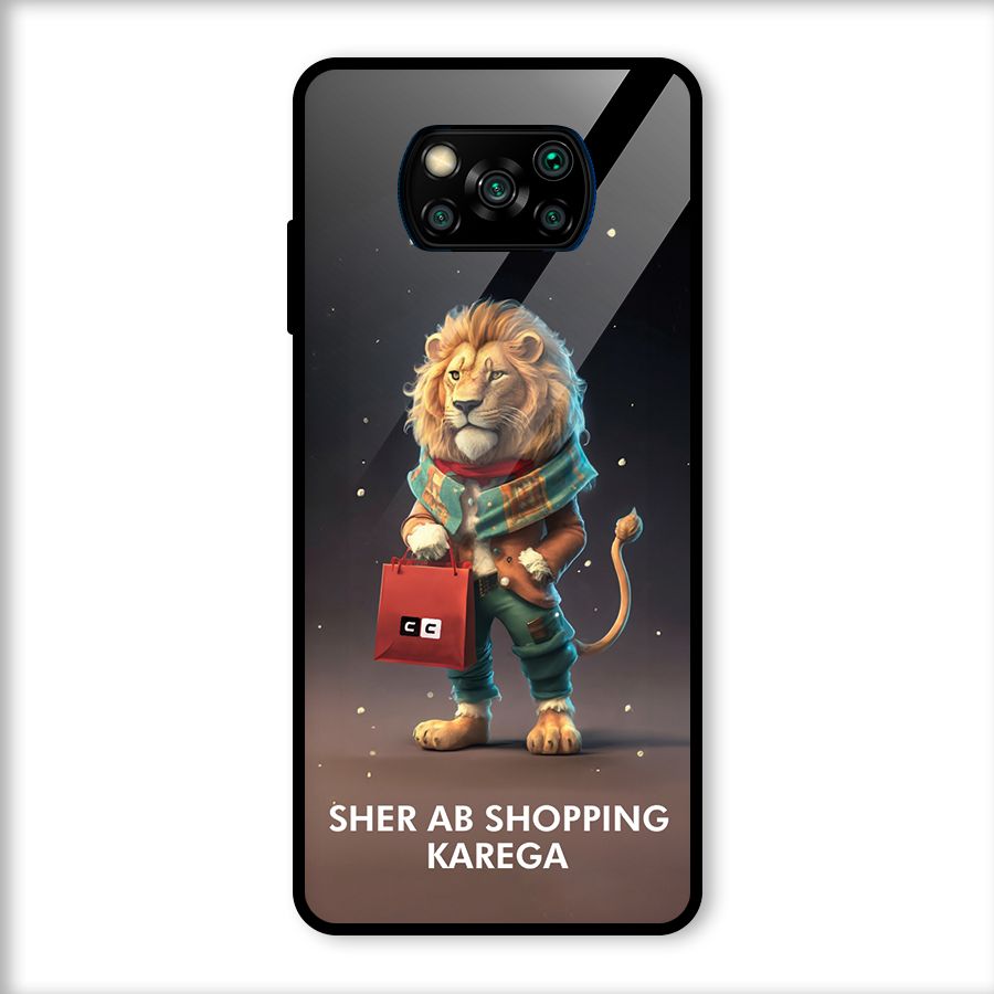 Shopping Sher Glass Back Case for Poco X3