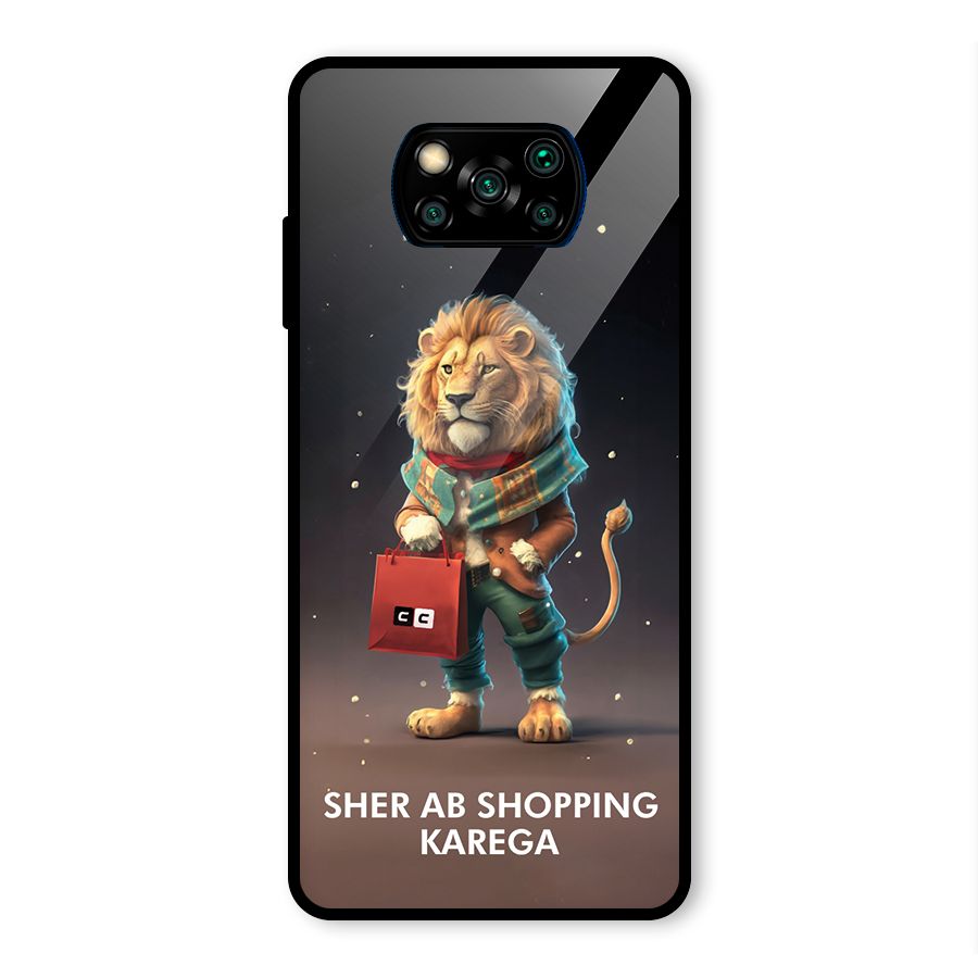 Shopping Sher Glass Back Case for Poco X3 Pro