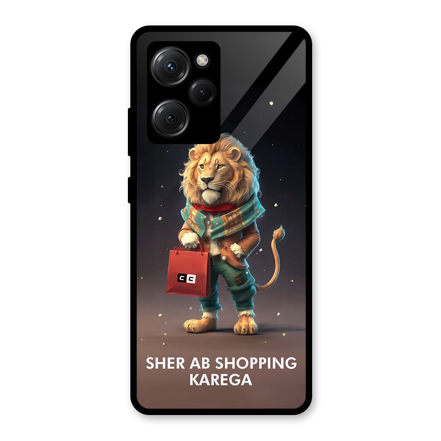 Shopping Sher Glass Back Case for Poco X5 Pro
