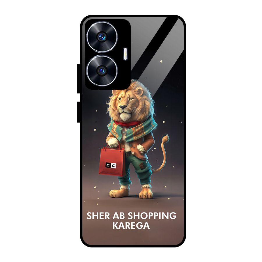 Shopping Sher Glass Back Case for Realme Narzo N55