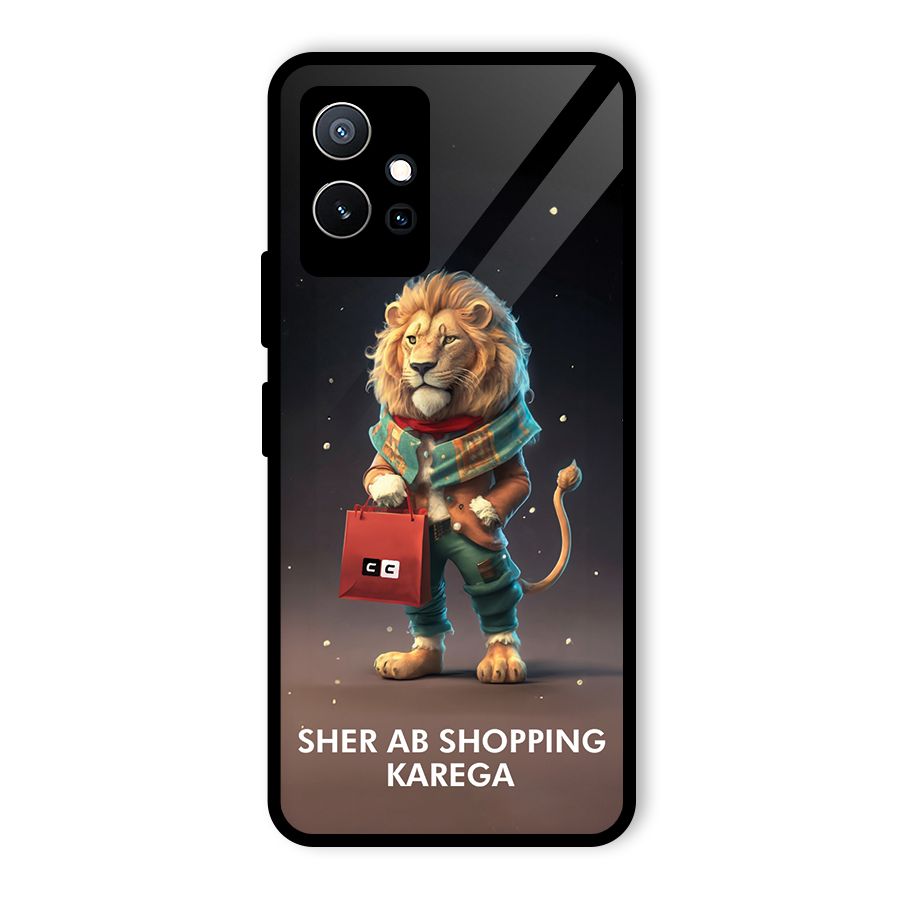 Shopping Sher Glass Back Case for Vivo T1 5G