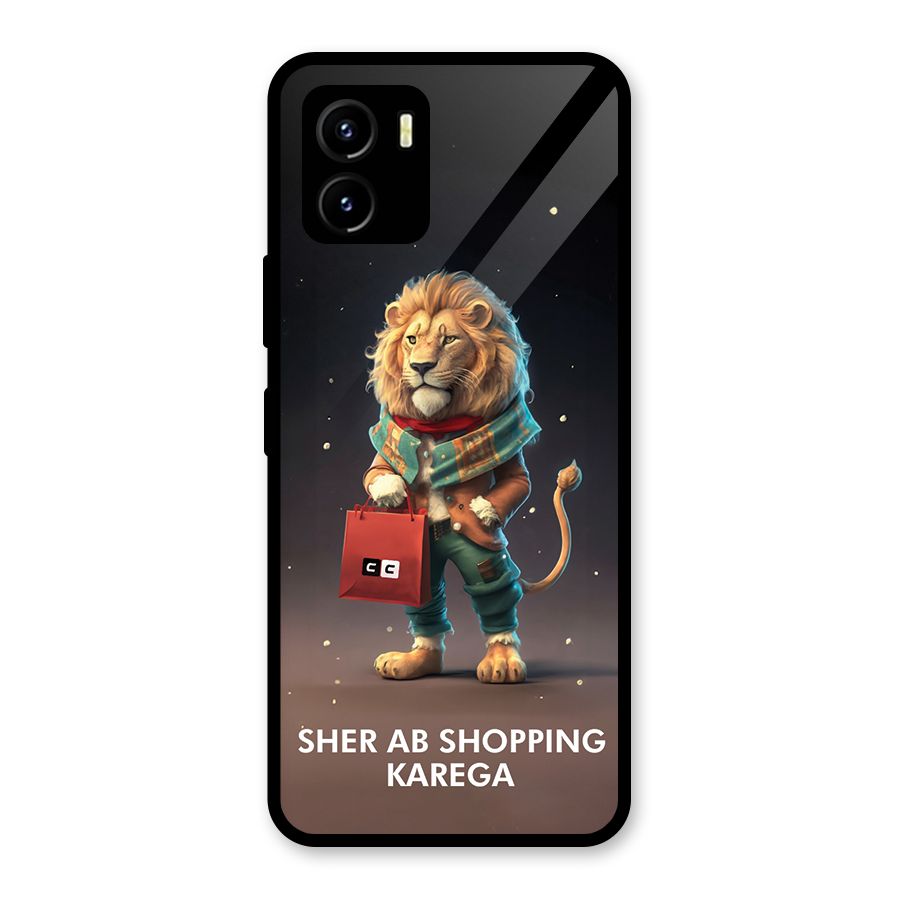 Shopping Sher Glass Back Case for Vivo Y15s