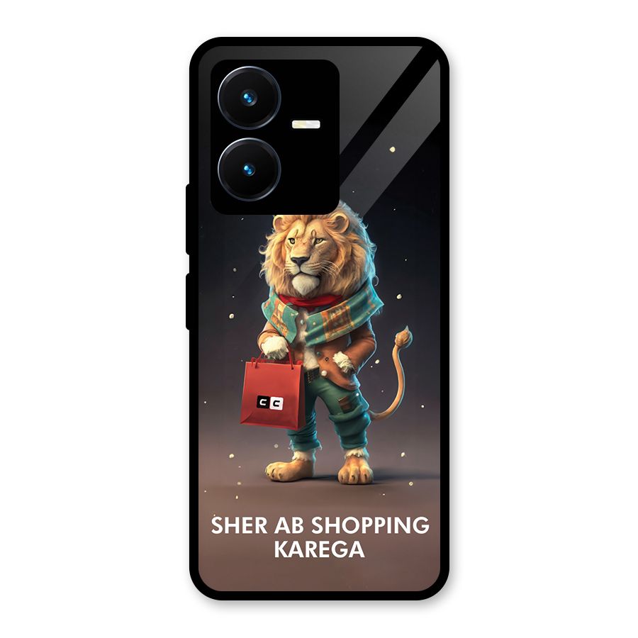 Shopping Sher Glass Back Case for Vivo Y22s