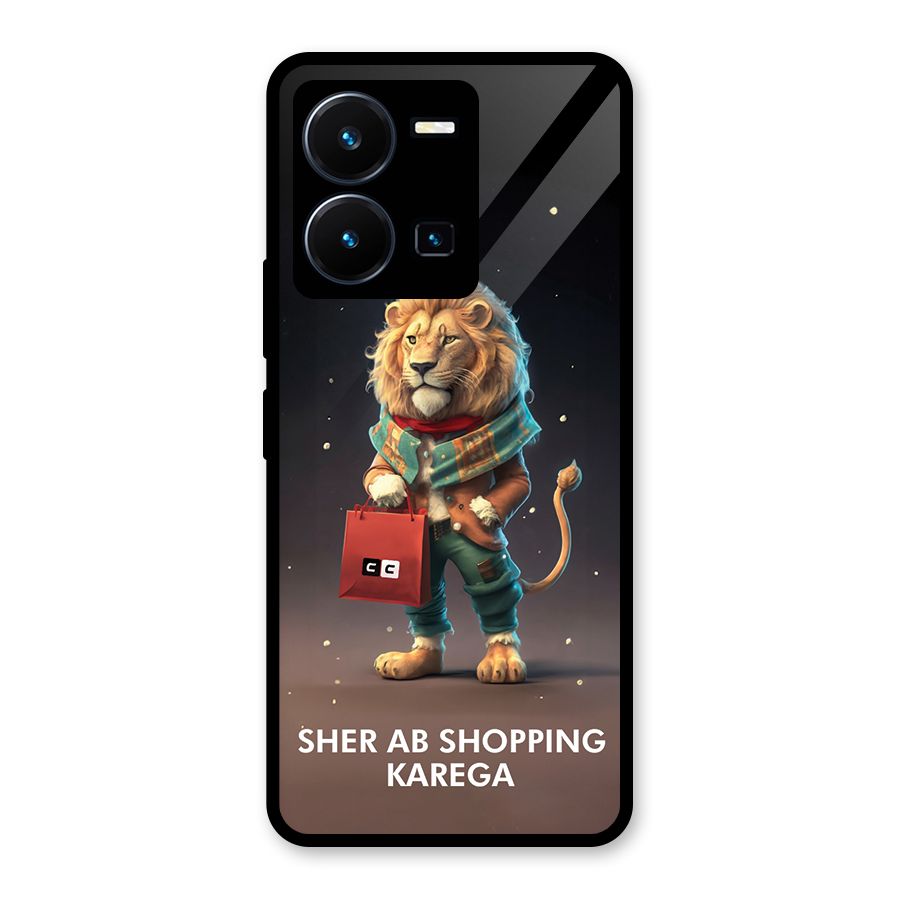 Shopping Sher Glass Back Case for Vivo Y35