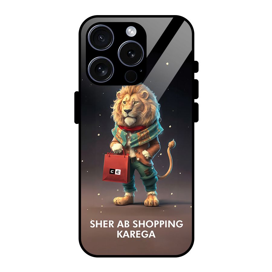 Shopping Sher Glass Back Case for iPhone 15 Pro