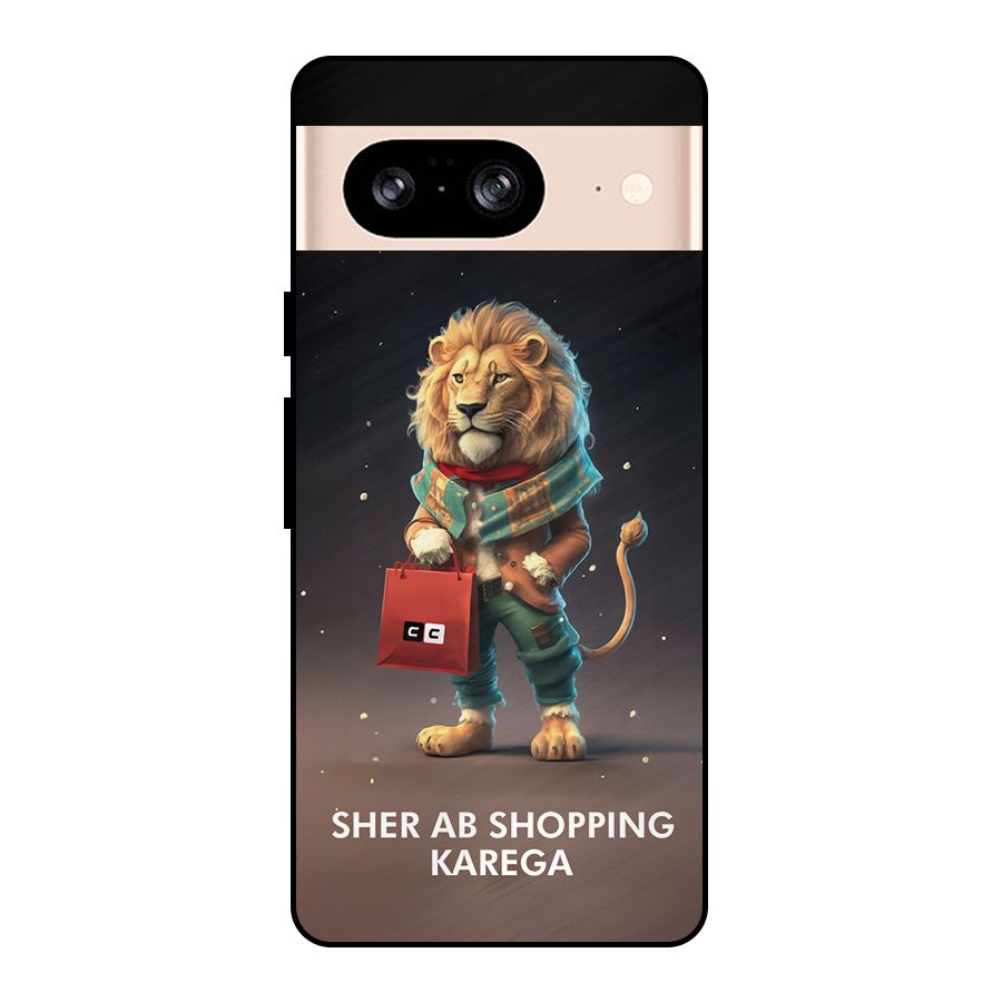 Shopping Sher Metal Back Case for Google Pixel 8