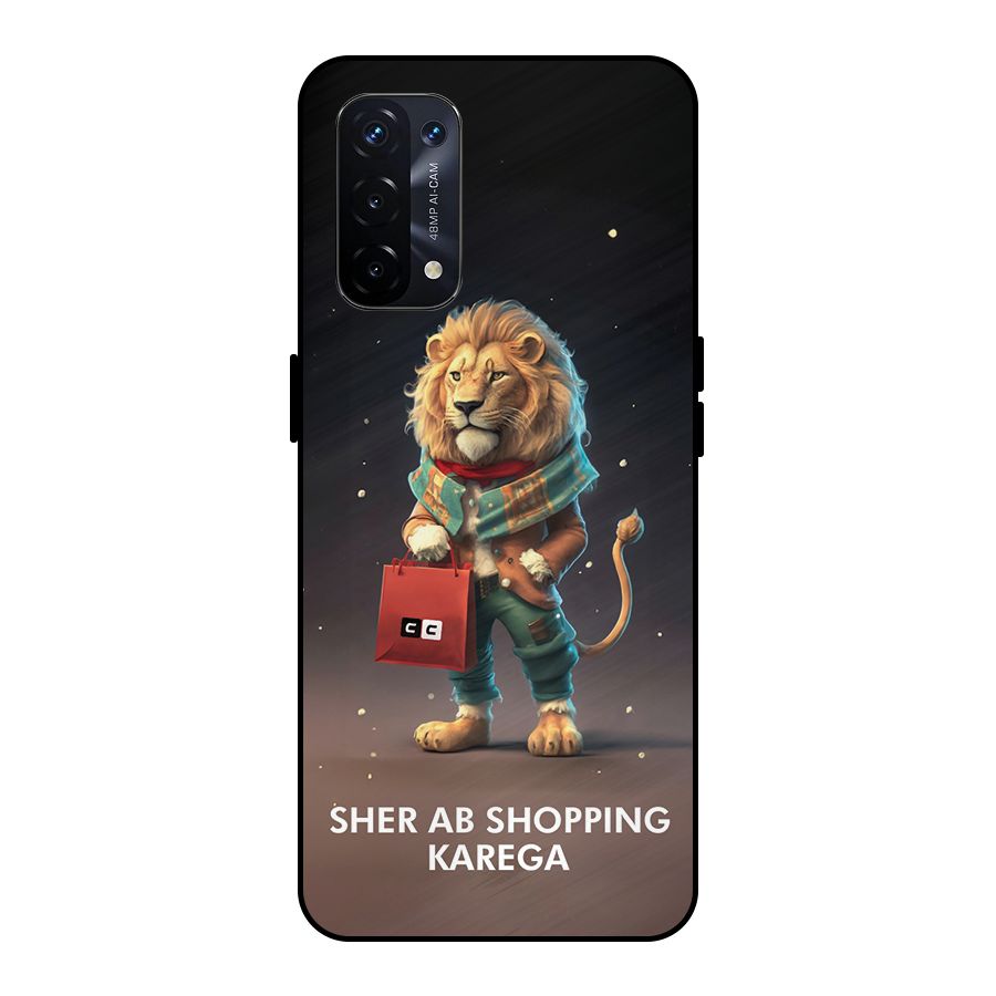 Shopping Sher Metal Back Case for Oppo A74 5G