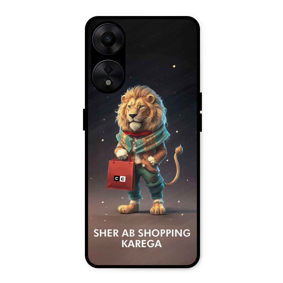 Shopping Sher Metal Back Case for Oppo A78 5G