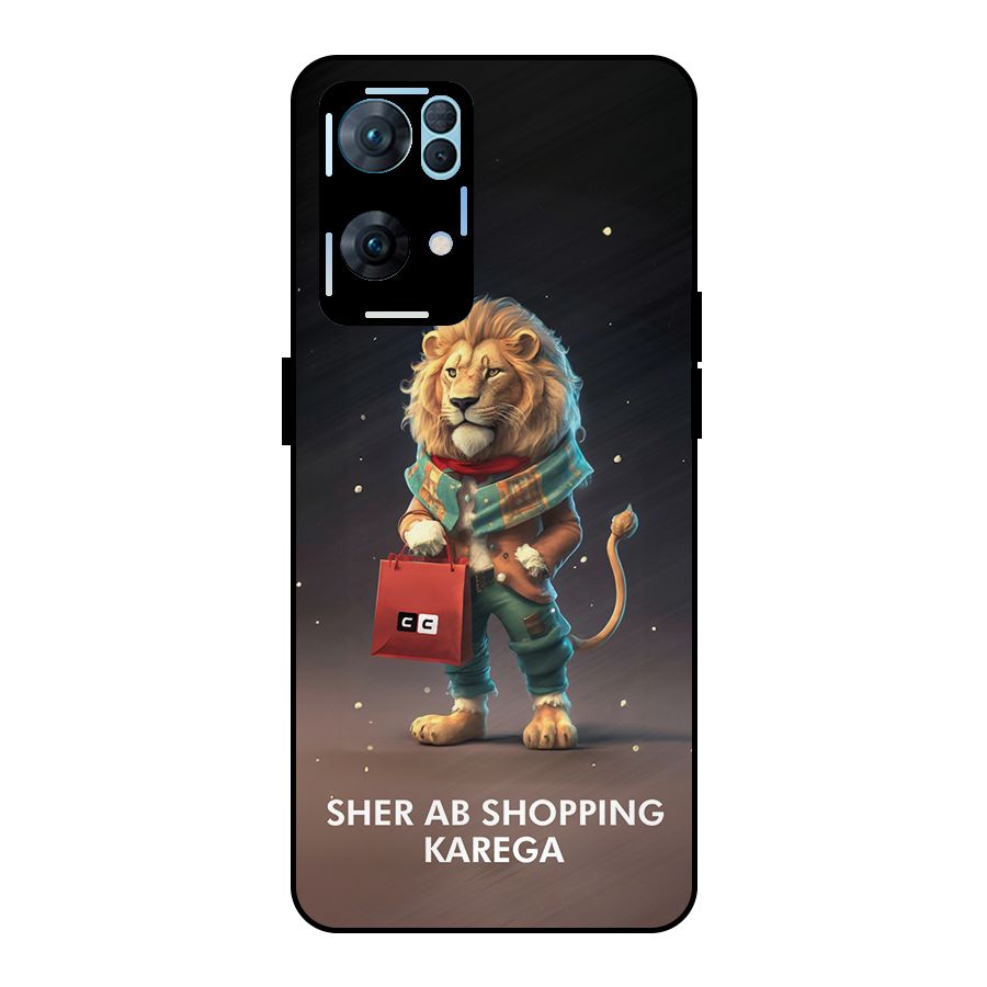 Shopping Sher Metal Back Case for Oppo Reno7 Pro 5G