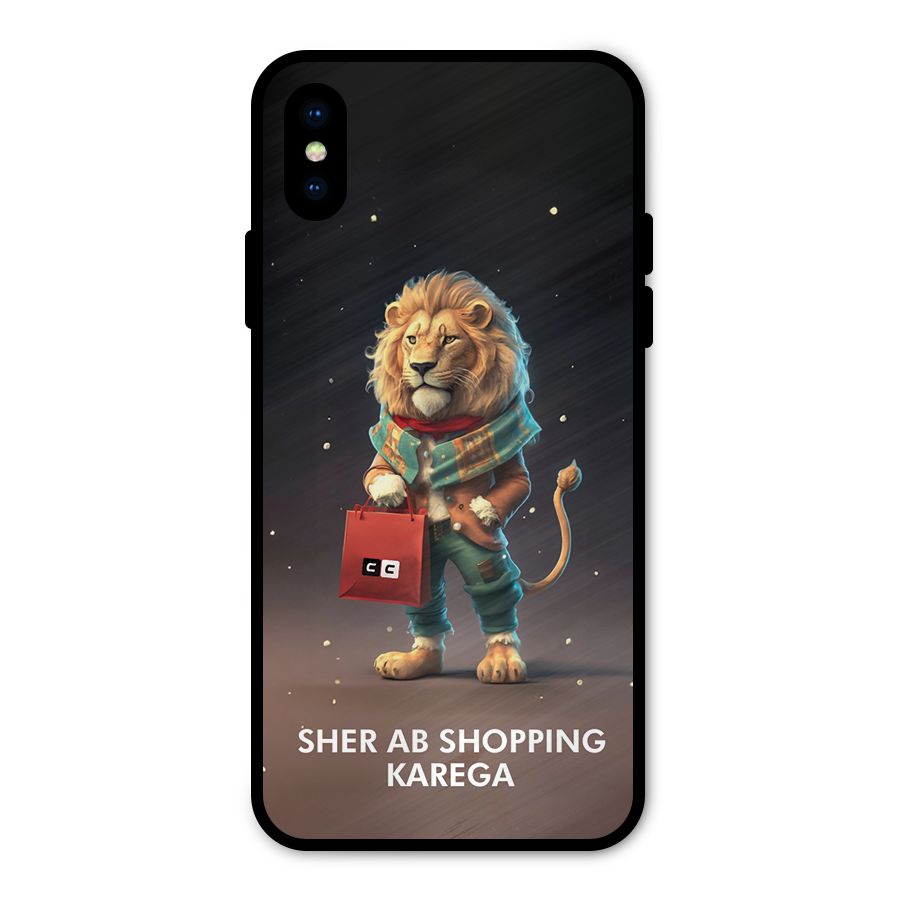 Shopping Sher Metal Back Case for iPhone XS