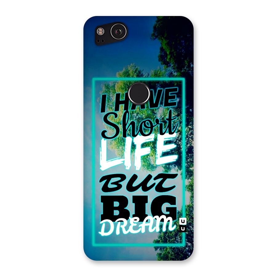 Short Life Big Dream Back Case for Google Pixel 2