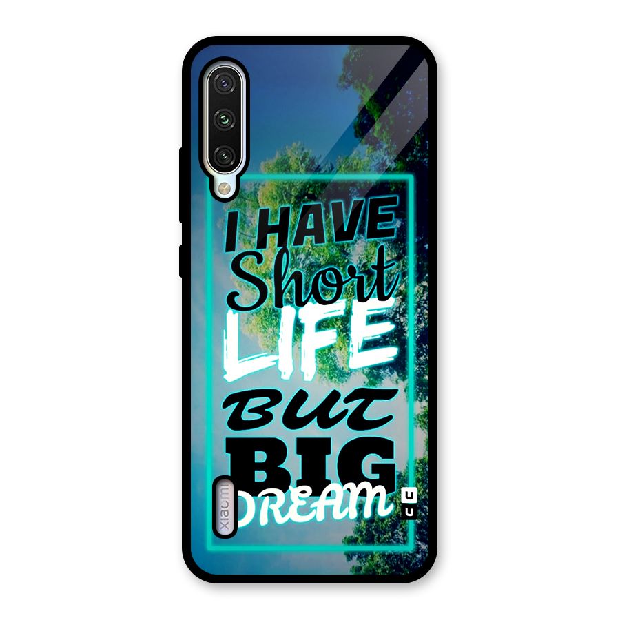 Short Life Big Dream Glass Back Case for Mi A3