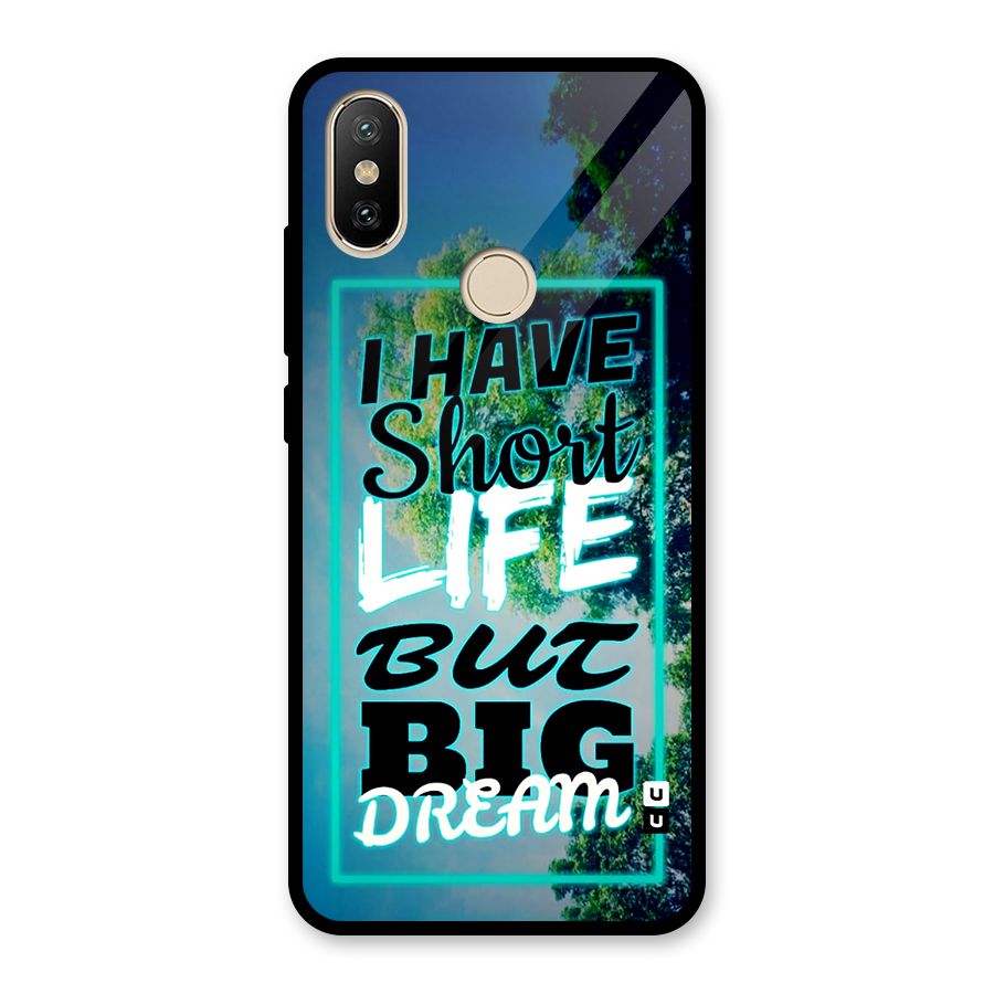 Short Life Big Dream Glass Back Case for Redmi A2