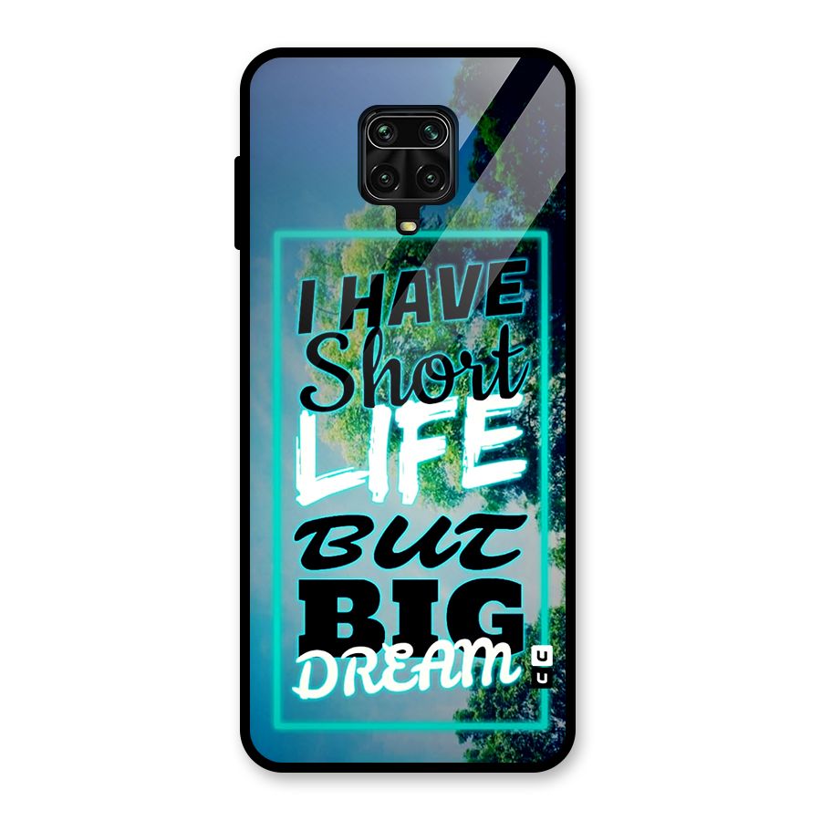 Short Life Big Dream Glass Back Case for Redmi Note 10 Lite