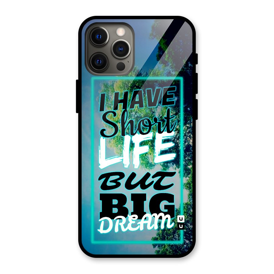 Short Life Big Dream Glass Back Case for iPhone 12 Pro Max